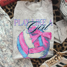 Load image into Gallery viewer, Play Like A Girl Pink Bow Paint Sports Balls DROPDOWN TRANSFER KAYNDI JAN 26
