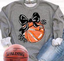 Load image into Gallery viewer, Play Ball Basketball Bow With Flower DROPDOWN TRANSFER BIA
