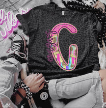 Load image into Gallery viewer, Rainbow Leopard Single Letter Mascot Dropdown TRANSFER CAP APR
