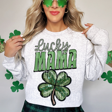 Load image into Gallery viewer, Lucky Title Faux Sequin Shamrock DROPDOWN TRANSFER SBB JAN 26
