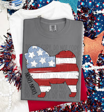 Load image into Gallery viewer, Patriotic Dog Designs Black Text SWD MAY DROPDOWN TRANSFER
