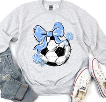 Load image into Gallery viewer, Play Ball Soccer Bow With Flower DROPDOWN TRANSFER BIA
