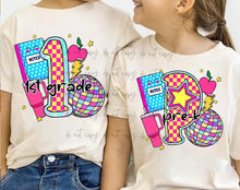 Load image into Gallery viewer, Pink Checker Disco Apple Collage School Grades DROPDOWN TRANSFER
