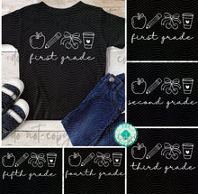 Load image into Gallery viewer, White Script Apple Pencil Cherries Grades DROPDOWN TRANSFER
