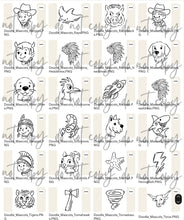 Load image into Gallery viewer, Doodle Single Color Mascots Dropdown TRANSFER
