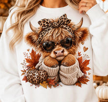 Load image into Gallery viewer, Cute Leopard Bow Fall Highland TRANSFER TUESDAY
