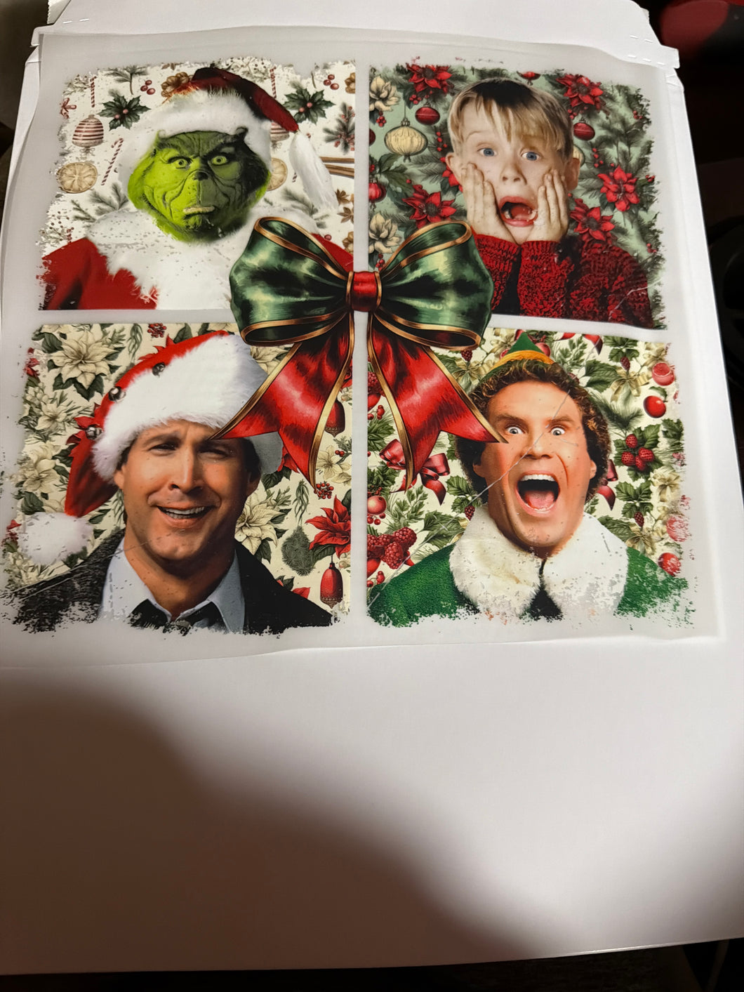 Christmas Character 4 Block Bow RTS DTF TRANSFER