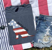 Load image into Gallery viewer, Patriotic Dog Designs Black Text SWD MAY DROPDOWN TRANSFER
