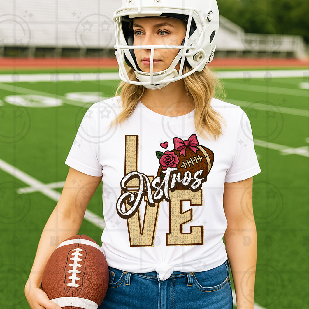 Love Football Flower Bow Mascot DROPDOWN TRANSFER HMWK JUNE 25