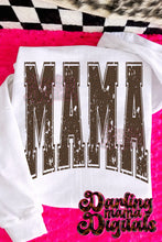 Load image into Gallery viewer, Leopard or Camo Varsity Distressed Mama DROPDOWN TRANSFER DMD FEB 26

