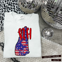 Load image into Gallery viewer, RWB Glitter States (all 50 states available) TRANSFER CAP APR
