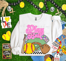 Load image into Gallery viewer, Baseball or Softball Play Ball Pink Dropdown TRANSFER DMD FEB 26
