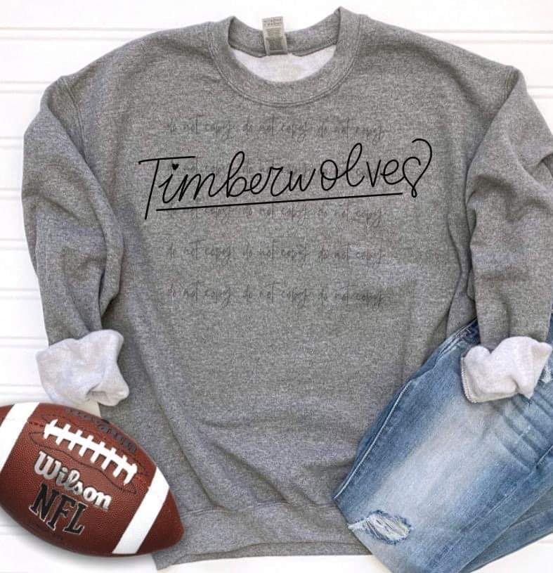 Hand Lettered Timberwolves TRANSFER – Sassy Sublimation & Screen Prints
