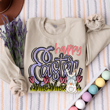 Load image into Gallery viewer, Happy Easter Script Bunny Pink Purple  TRANSFER SDD JAN 26
