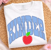 Load image into Gallery viewer, Blue Plaid Apple Grades DROPDOWN TRANSFER ET JUNE 26
