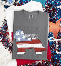 Load image into Gallery viewer, Patriotic Dog Designs White Text SWD MAY DROPDOWN TRANSFER
