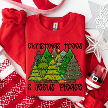 Load image into Gallery viewer, Christmas Trees And Jesus Please Light Black TRANSFER CSD
