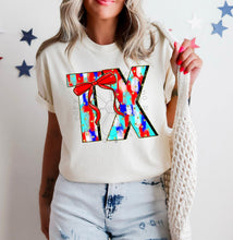 Load image into Gallery viewer, RWB Brushstroke Bow States (all 50 states available) TRANSFER CST MAY
