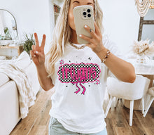 Load image into Gallery viewer, Pink Checkered Mascot Bow Dropdown TRANSFER CAP FEB

