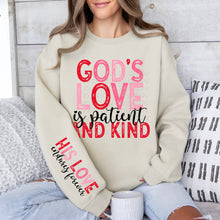 Load image into Gallery viewer, Gods Love Is Patient And Kind Pink Red Blk SLEEVE OPTION TRANSFER DWS
