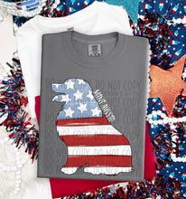 Load image into Gallery viewer, Patriotic Dog Designs White Text SWD MAY DROPDOWN TRANSFER

