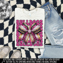 Load image into Gallery viewer, Pink Gold Rhinestone Bow Mascot DROPDOWN TRANSFER
