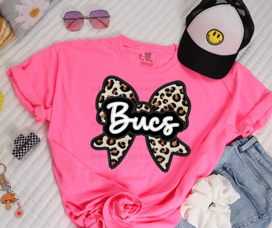 Bucs Leopard Bow Mascot TRANSFER – Sassy Sublimation & Screen Prints