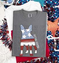 Load image into Gallery viewer, Patriotic Dog Designs White Text SWD MAY DROPDOWN TRANSFER
