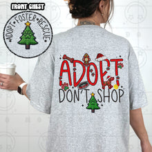 Load image into Gallery viewer, Adopt Don't Shop Tree With Paw print Santa Hat Bone Hydrant With POCKET TRANSFER HMWK NOV 25
