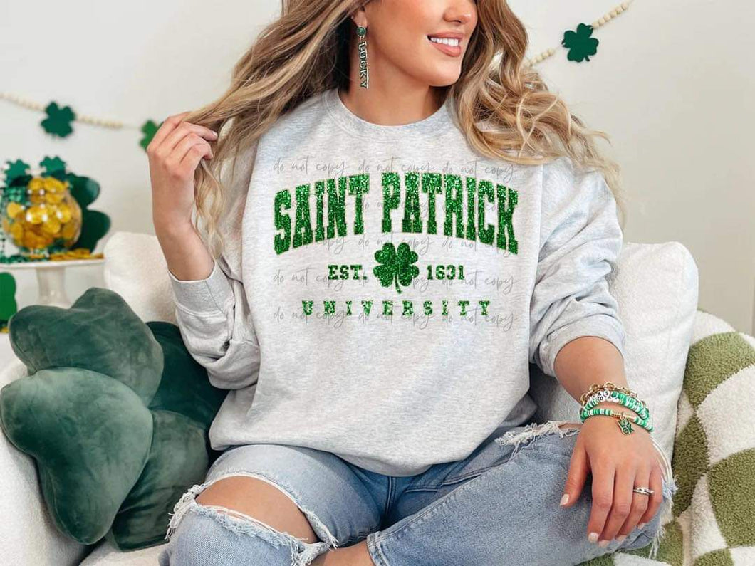 Saint Patrick University Glitter TRANSFER