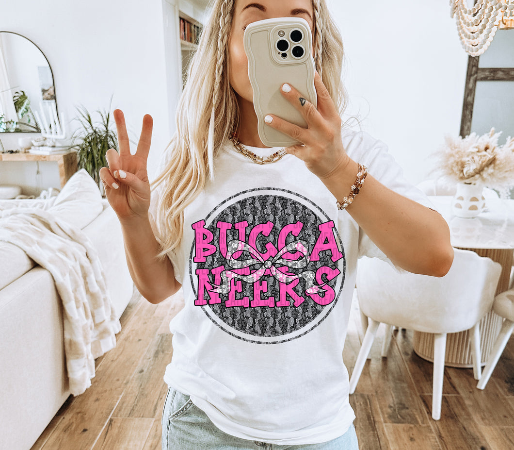 Pink Lace Mascot Bow Dropdown TRANSFER CAP FEB