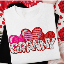 Load image into Gallery viewer, Valentines Names Heart Trio Faux Embroidery DROPDOWN TRANSFER CSD JAN 26
