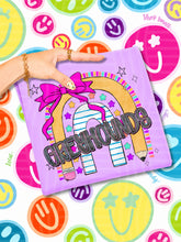 Load image into Gallery viewer, Rainbow Crayon Pink Bow School Mascots DROPDOWN TRANSFER CAP JUNE 26
