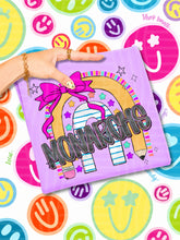 Load image into Gallery viewer, Rainbow Crayon Pink Bow School Mascots DROPDOWN TRANSFER CAP JUNE 26
