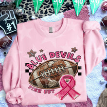 Load image into Gallery viewer, Pink Out Football Faux Embroidery Mascot DROPDOWN TRANSFER HMWK 24
