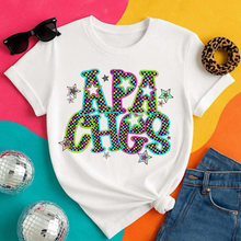 Load image into Gallery viewer, Neon Bright Checker Star Mascots Dropdown TRANSFER CSD MAY 25
