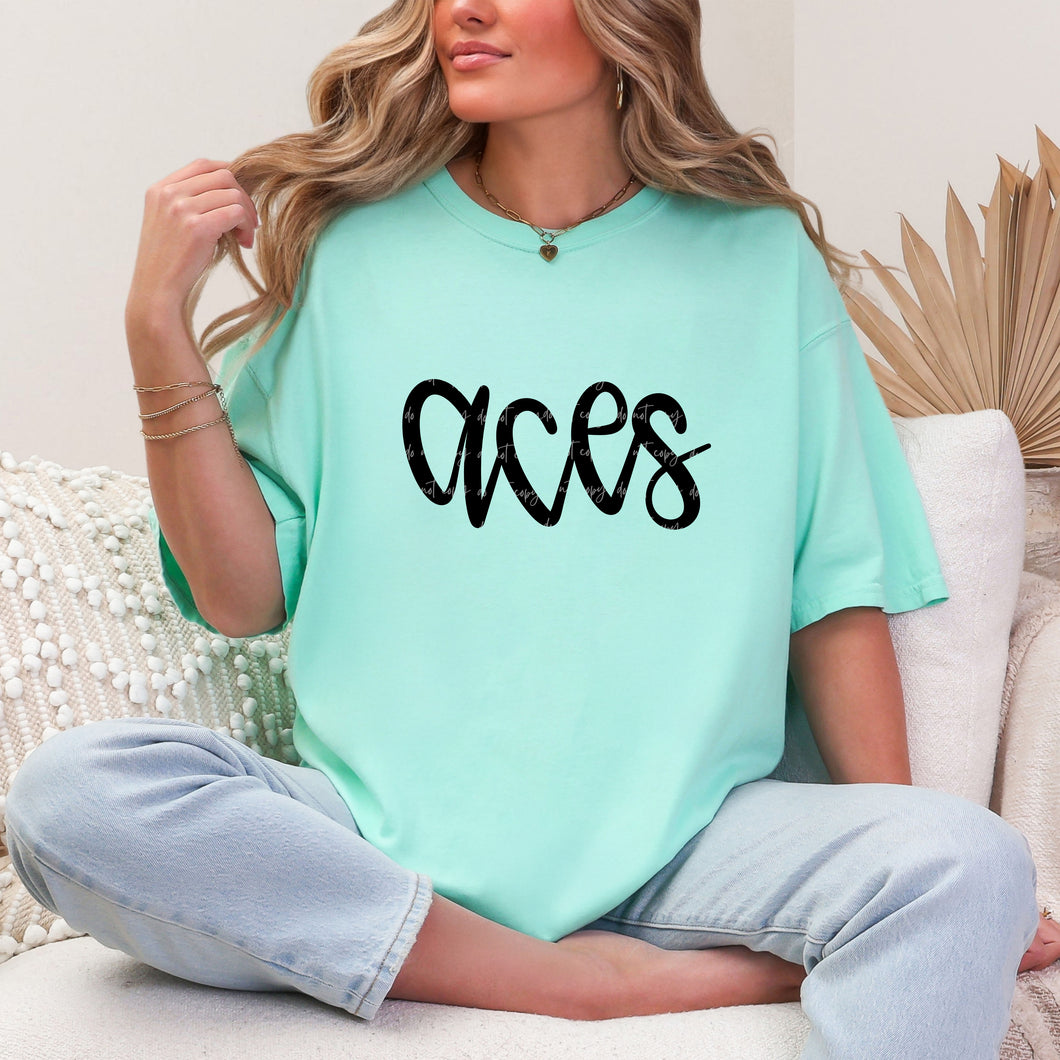 Hand Letter Mascots Single Color Dropdown TRANSFER CRD