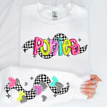 Load image into Gallery viewer, Bright Checkered Mascot With Sleeve Option DTF TRANSFER CSD
