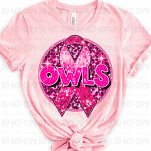 Load image into Gallery viewer, Breast Cancer Glitter Circle Mascot DROPDOWN TRANSFER
