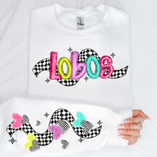 Load image into Gallery viewer, Bright Checkered Mascot With Sleeve Option DTF TRANSFER CSD
