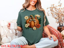 Load image into Gallery viewer, Floral Fall Pumpkin Faux Yarn Crochet TRANSFER ET OCT 25
