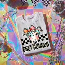 Load image into Gallery viewer, Pink Teal Gold Glitter Checker Mascots Dropdown TRANSFER CST JUNE
