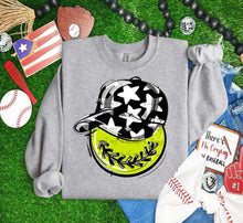 Load image into Gallery viewer, Play Ball Happy Face Hat Softball DROPDOWN TRANSFER BIA
