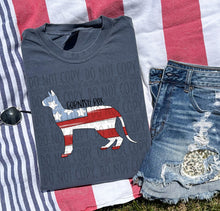 Load image into Gallery viewer, Patriotic Dog Designs Black Text SWD MAY DROPDOWN TRANSFER
