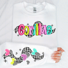 Load image into Gallery viewer, Bright Checkered Mascot With Sleeve Option DTF TRANSFER CSD
