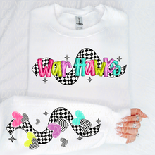 Load image into Gallery viewer, Bright Checkered Mascot With Sleeve Option DTF TRANSFER CSD
