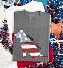 Load image into Gallery viewer, Patriotic Dog Designs Black Text SWD MAY DROPDOWN TRANSFER
