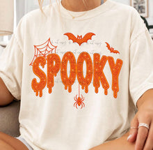 Load image into Gallery viewer, Orange Spooky Faux Embroidery  DTF TRANSFER TUESDAY
