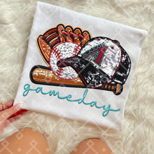 Load image into Gallery viewer, Gameday Sequin Baseball Hat Glove Teams Dropdown TRANSFER CCD INS
