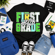 Load image into Gallery viewer, Hello Grade Green Checker Pencil DROPDOWN TRANSFER PARJO JULY 26

